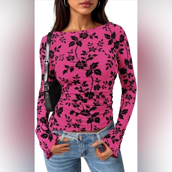 None Tops - 🆕Floral Long Sleeve Top